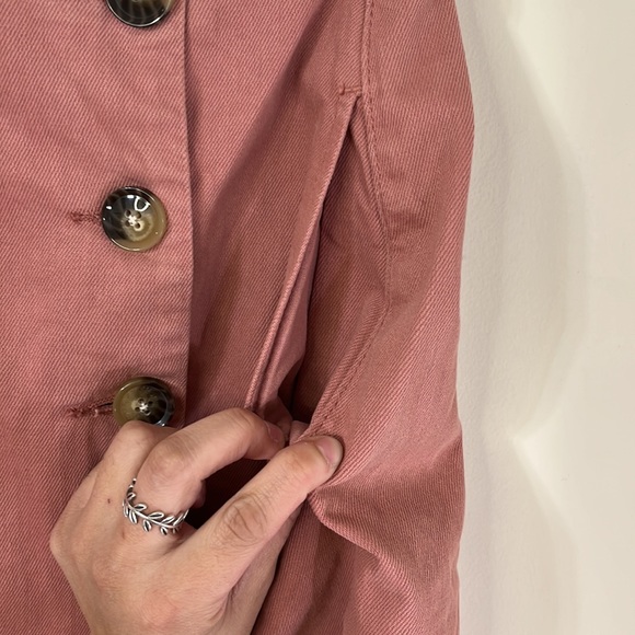 Topshop Moto Dusty Rose Asymmetrical Button Skirt With Pockets - Picture 5 of 8